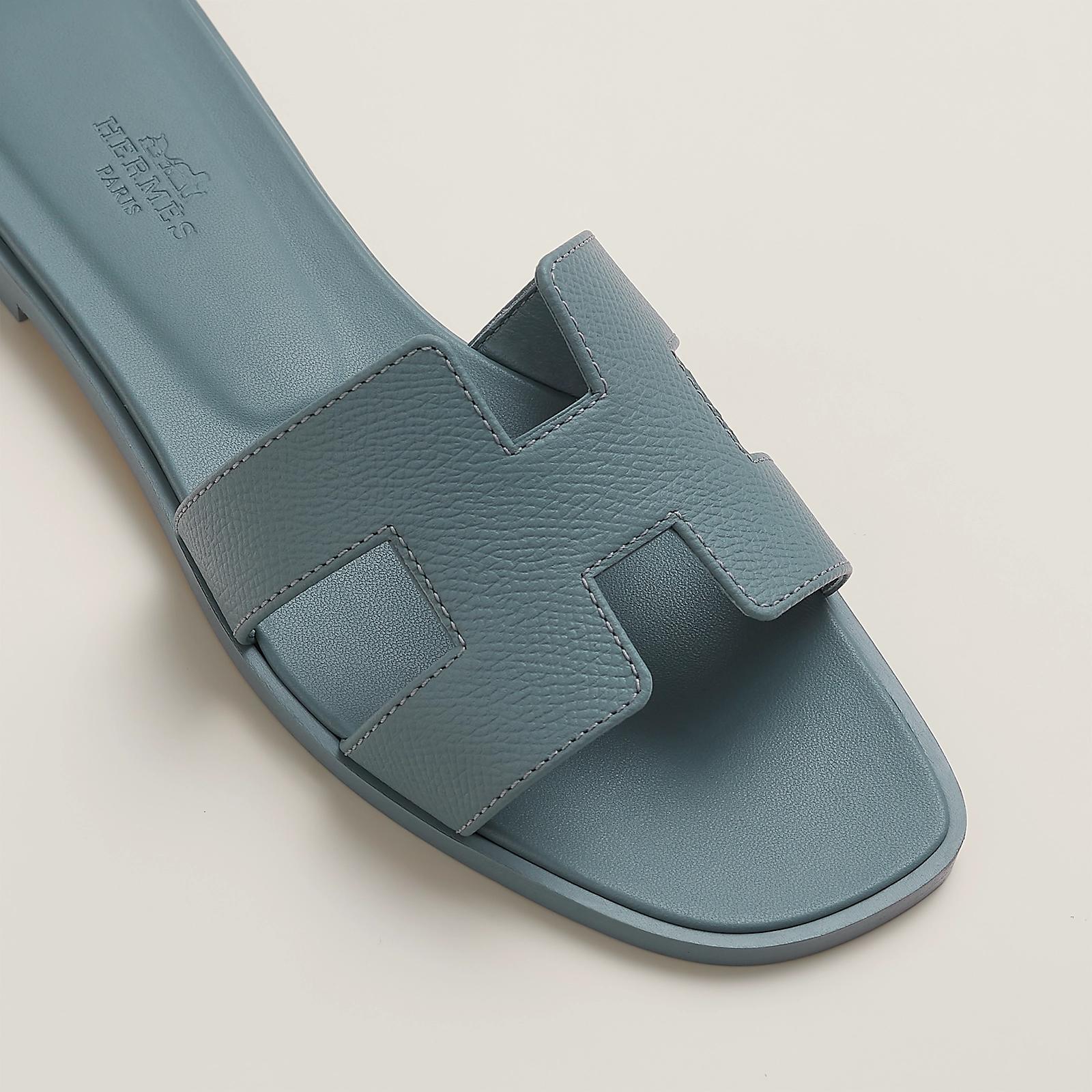 Giày Hermes Oran Sandal Nữ Xanh Dương Pastel